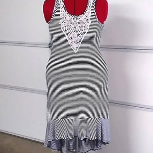 Paper Doll, women’s dress black and white stripe  size 16